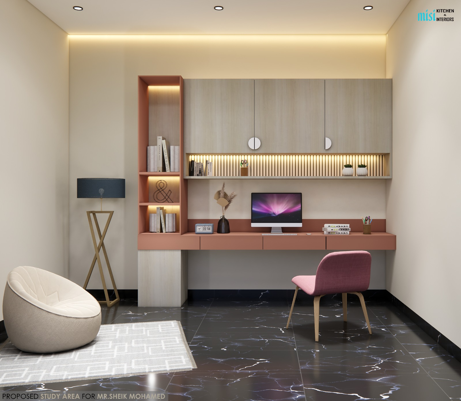 Custom study area interior