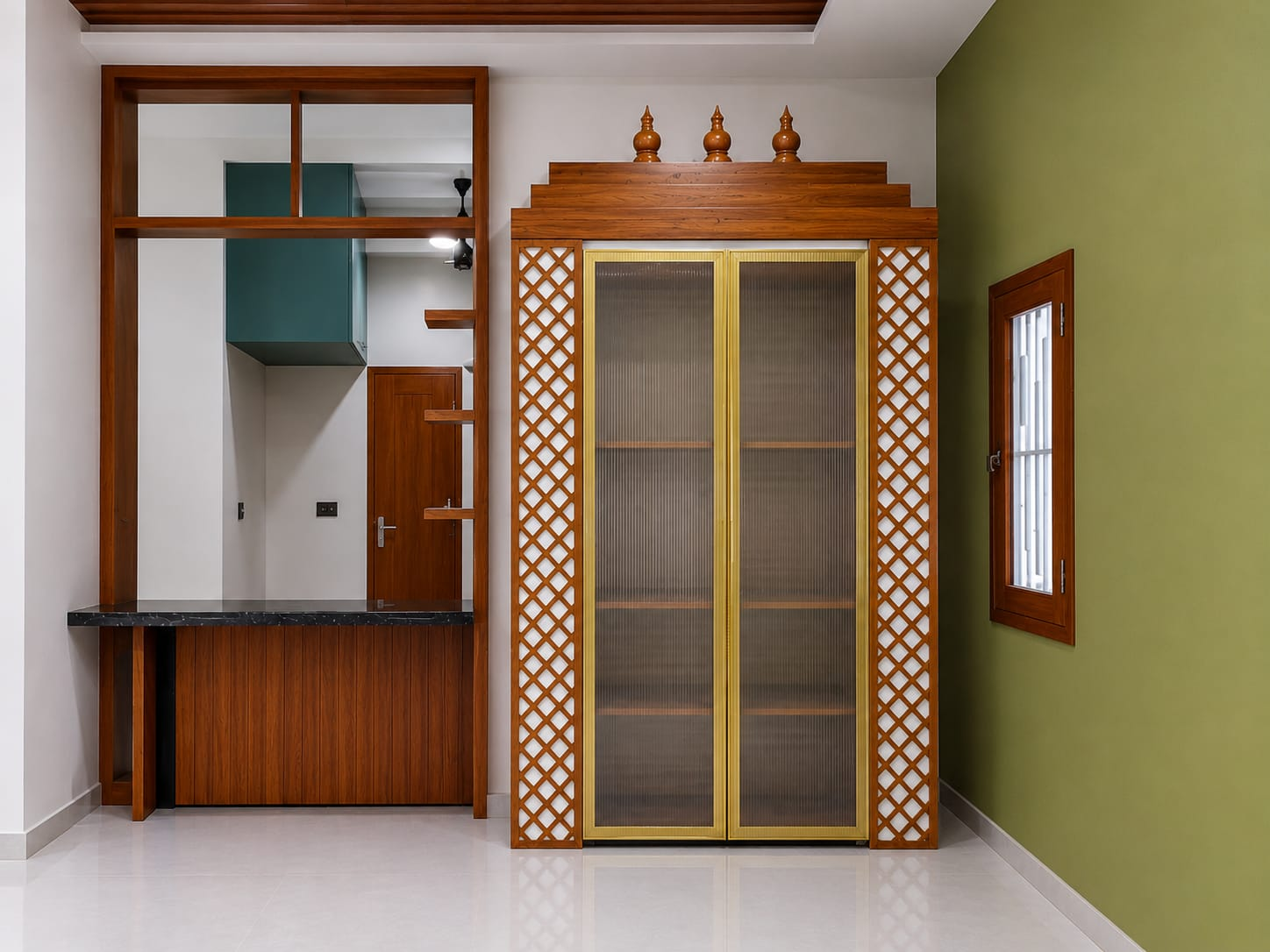 Wooden pooja unit