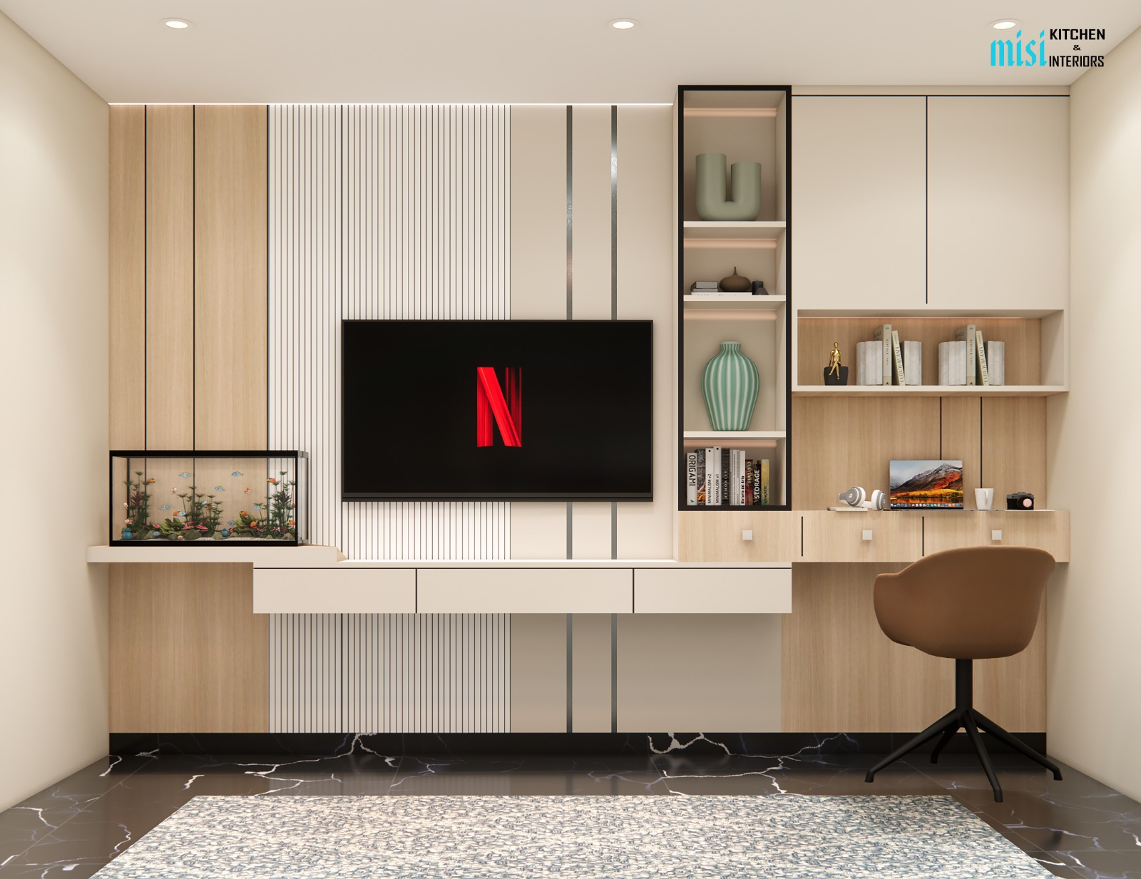 TV Unit with Integrated Study Desk