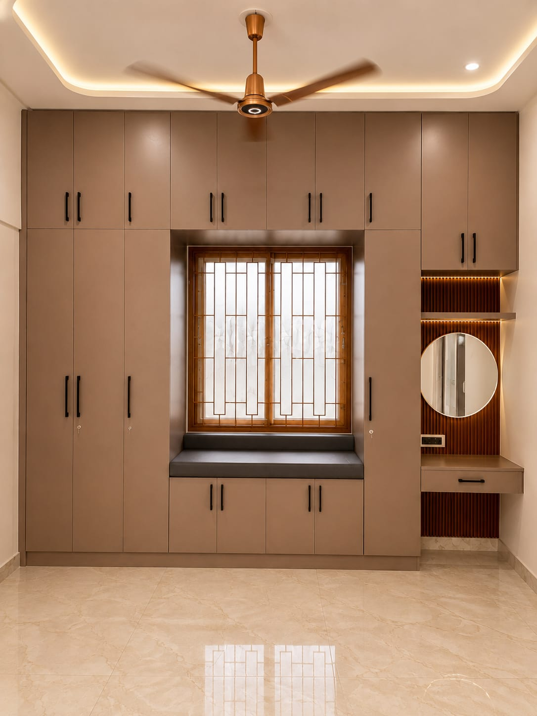 Window Seat Wardrobe with Dressing Unit